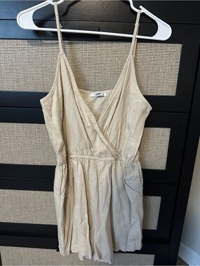 Beige Linen Romper